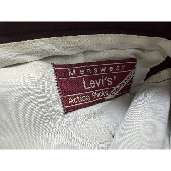 VINTAGE LEVI MENSWEAR ACTION SLACKS STA-PREST PANTS SIZE 34 X 30 - Picture 4 of 9